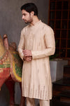 GOLD  LEAF DAMAN SEQUENCE EMBROIDERED WORK KURTA PAJAMA SET