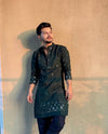 BLACK MIRROR MEN'S DESIGENER KURTA WITH PAJAMAy