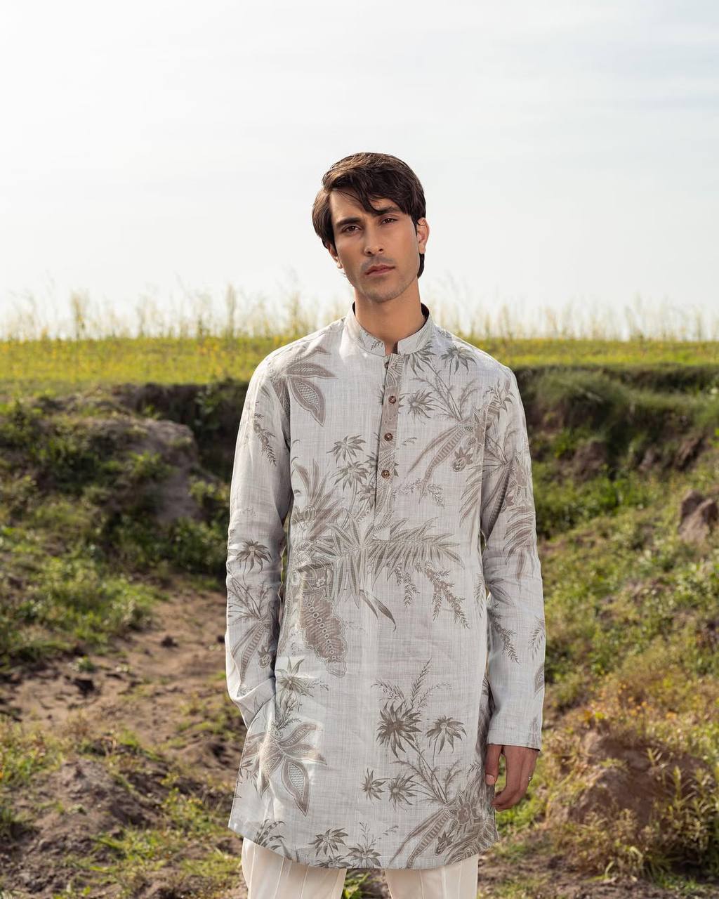 DUPLICE PRINTED IRISH COTTON PRINTED KURTA  PAJAMA SET FOR MEN'S