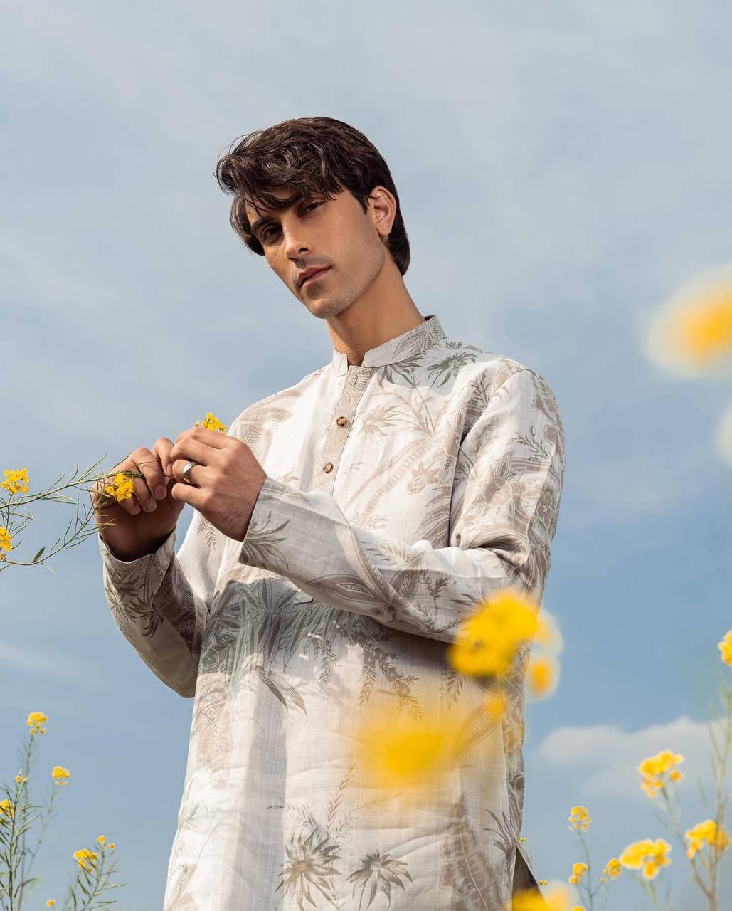 DUPLICE PRINTED IRISH COTTON PRINTED KURTA  PAJAMA SET FOR MEN'S