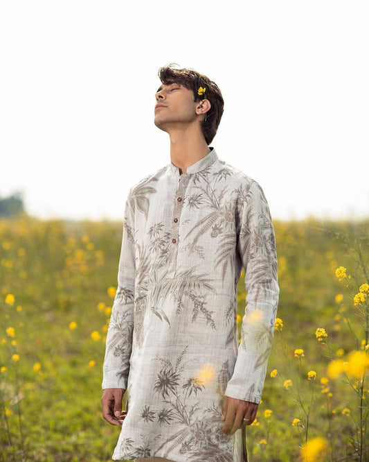 DUPLICE PRINTED IRISH COTTON PRINTED KURTA  PAJAMA SET FOR MEN'S