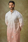 MULTI CLORED OMBRE EMBROIDRED KURTA PAJAMA SET