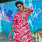 RED AND WHITE PRINTED KURTA PAJAMA SET