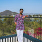PURPLE MIX FLOWER PRINTED KURTA PAJAMA  SET