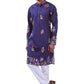 NAVY MULTI NIZAM KALAMKARI PRINTED KURTA WITH PAJAMA SET FOR MEN