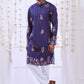 NAVY MULTI NIZAM KALAMKARI PRINTED KURTA WITH PAJAMA SET FOR MEN