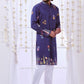 NAVY MULTI NIZAM KALAMKARI PRINTED KURTA WITH PAJAMA SET FOR MEN