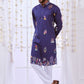 NAVY MULTI NIZAM KALAMKARI PRINTED KURTA WITH PAJAMA SET FOR MEN