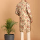 BEIGE COLOR REGULAR FIT FLORAL PRINT KURTA & PANTS WITH NEHRU JACKET