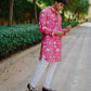 JEWELLED PRINTED KURTA WITH PAJAMA SET FOR MEN