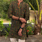 OLIVE GREEN  PRINTED KURTA PAJAMA SET