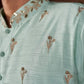BABY BLUE FLORAL MOTIF SWQUIN-ZARI WORK KURTA WITH PANT
