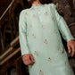 BABY BLUE FLORAL MOTIF SWQUIN-ZARI WORK KURTA WITH PANT