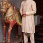 GOLD  LEAF DAMAN SEQUENCE EMBROIDERED WORK KURTA PAJAMA SET