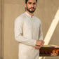 WHITE EMBROIDERED KURTA PAJAMA SET FOR MEN'S