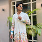 WHITE COW N BUTTI EMBRODERD WORK KURTA SET