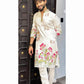WHITE COW WITH LOTUS PRINTED KURTA SET