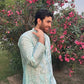 MILKY GREEN EMBROIDERED KURTA PAJAMA SET FOR MEN'S