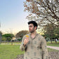 DUSTY GREY BUTTA PRINTED WORK KURTA PAJAMA SET FOR MEN'S