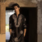 BLACK DORI  AND SEQUNCES WORK KURTA PAJAMA SET FOR MEN'S