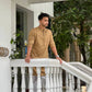 CAMEL COLOR & EMBROIDERED  WORK KURTA PAJAMA SET FOR MEN'S