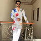 WHITE FLORAL PRINTED KURTA PAJAMA SET